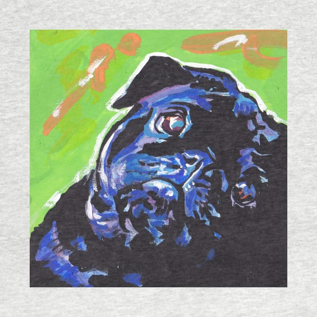 Pug Dog Bright colorful pop dog art by bentnotbroken11